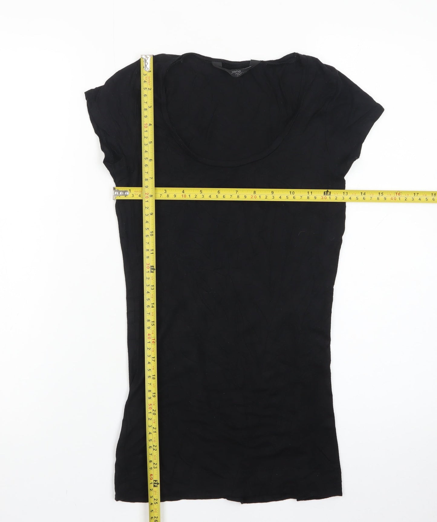 Jane Norman Women's Black Size 10 Scoop Neck Slim T-Shirt