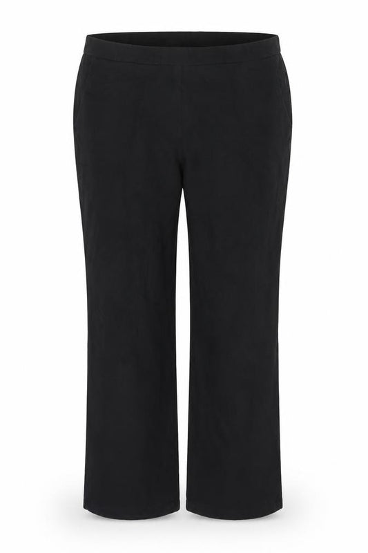 Saint + Sofia Black Linen Women's Trousers UK 16 Straight Leg