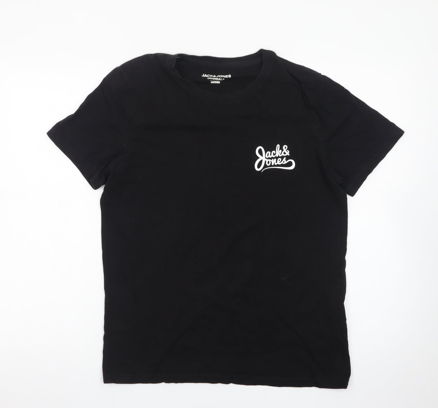 Jack & Jones Originals Men's Black Regular Fit Cotton T-Shirt Size S
