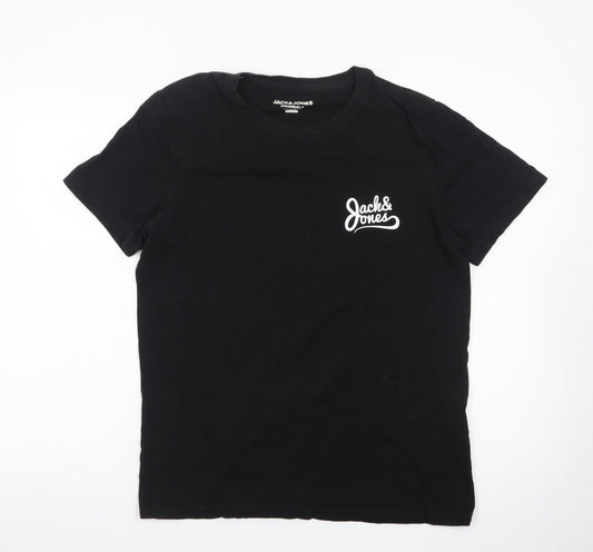 Jack & Jones Originals Men's Black Regular Fit Cotton T-Shirt Size S