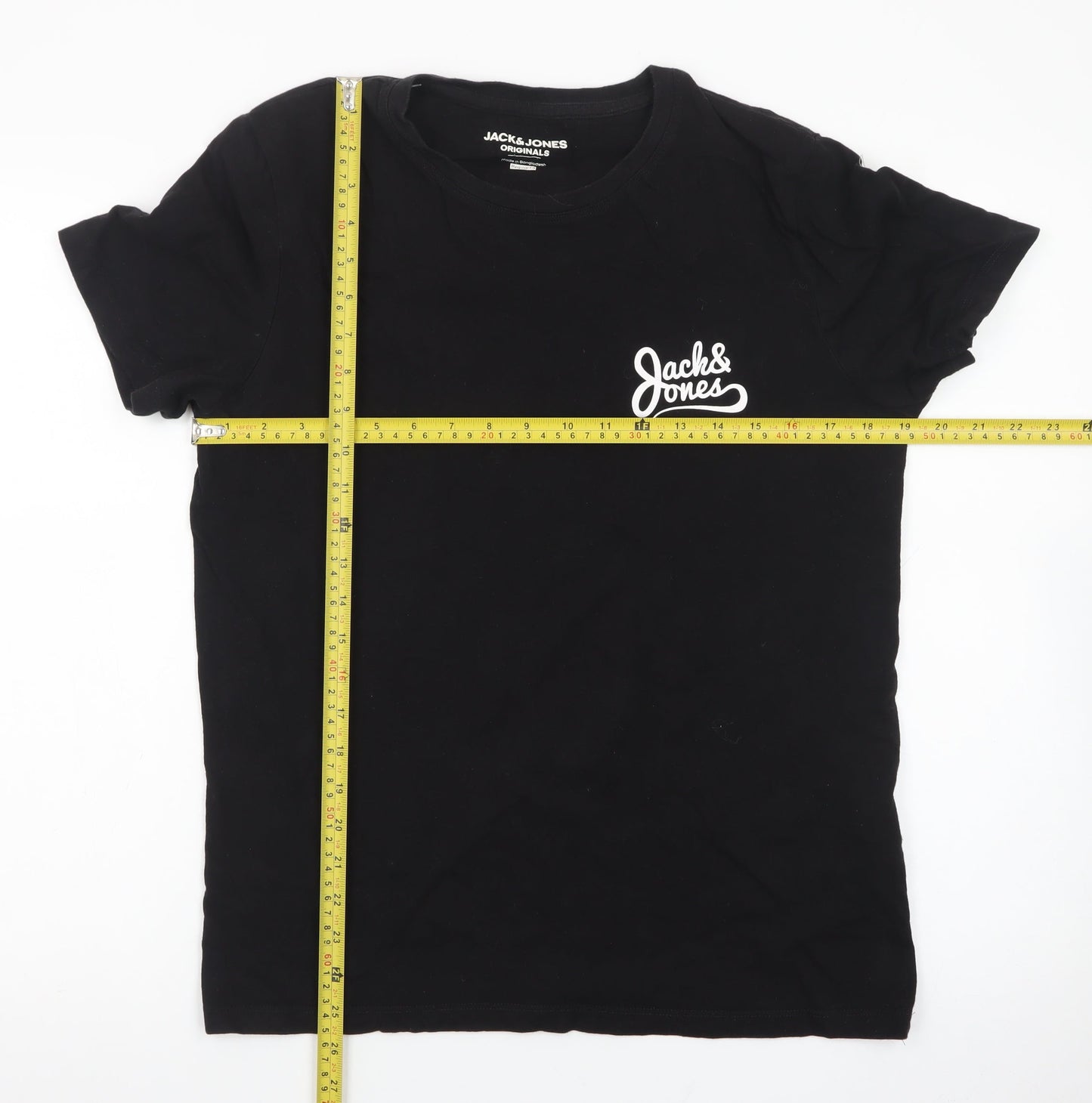 Jack & Jones Originals Men's Black Regular Fit Cotton T-Shirt Size S