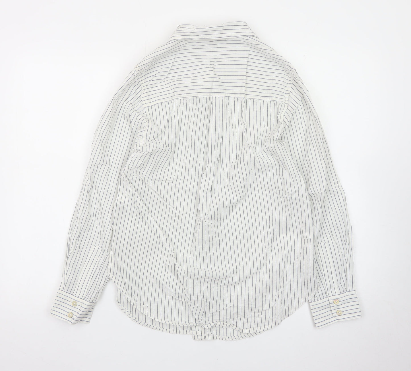 Marks and Spencer Women’s White Striped Button-Up Shirt Size 8