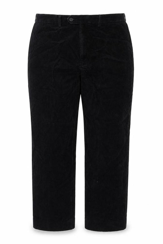 Marks and Spencer Womens Black Corduroy Straight Trousers Size 42in Waist