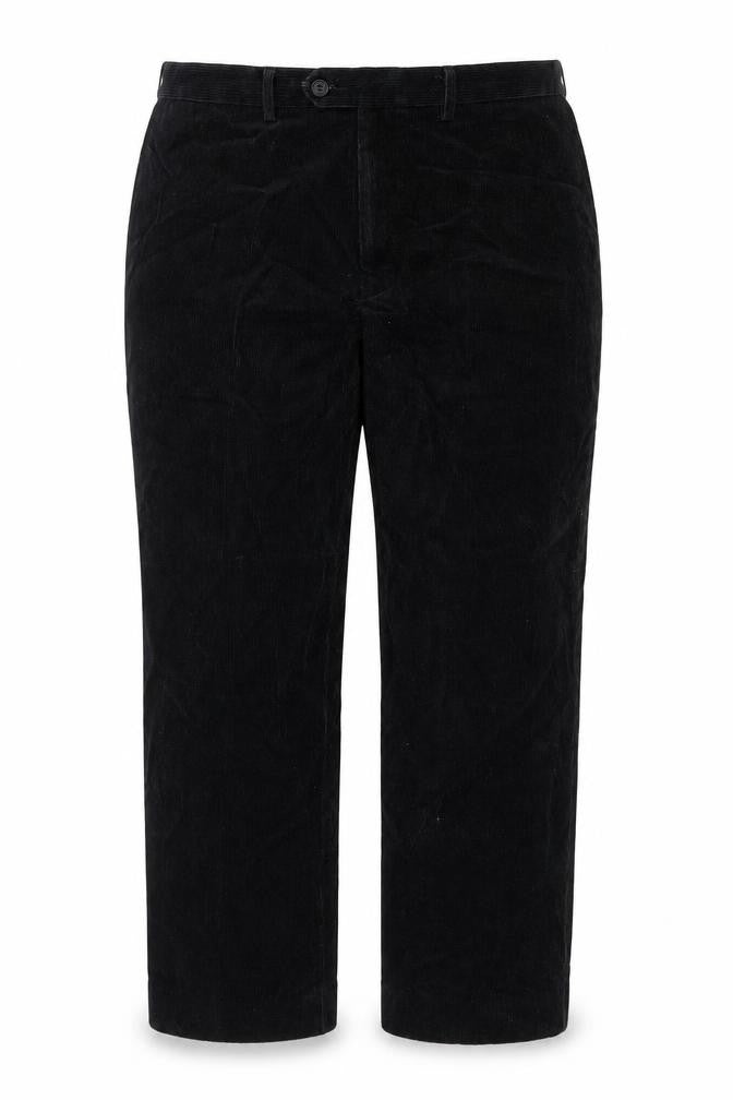 Marks & Spencer Womens Black Corduroy Straight Trousers Size 42in Waist