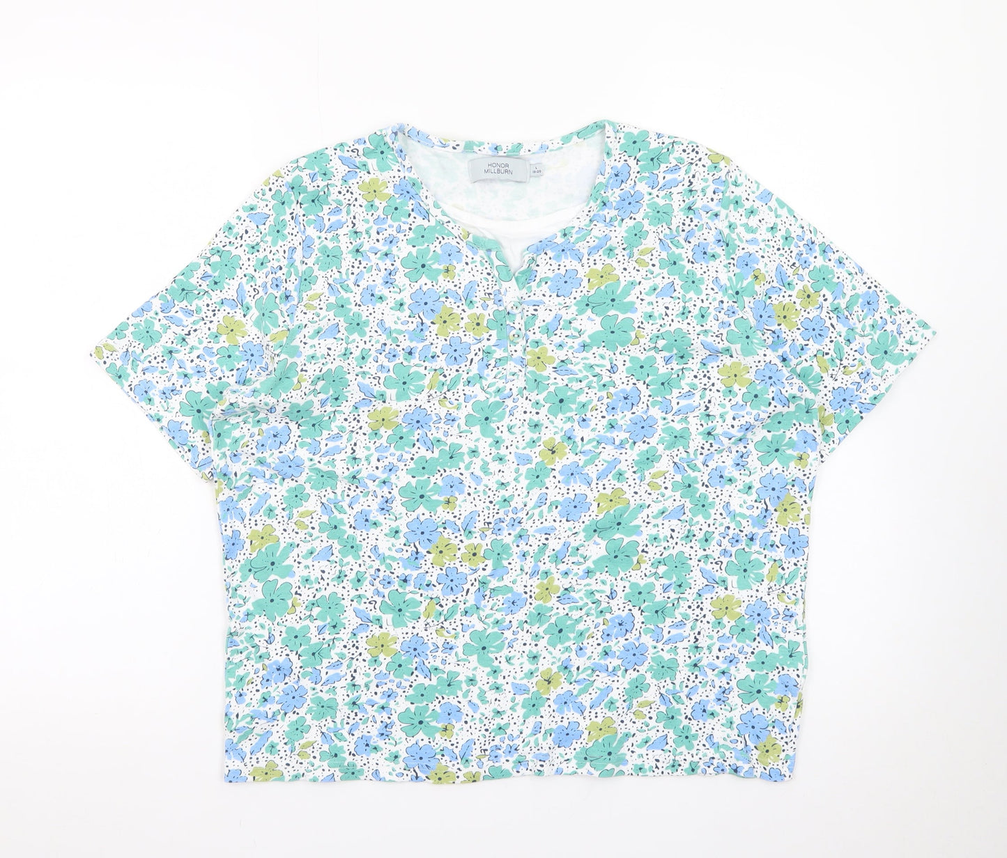 Honor Millburn Women's Multicoloured Floral Cotton T-Shirt Size 18-20