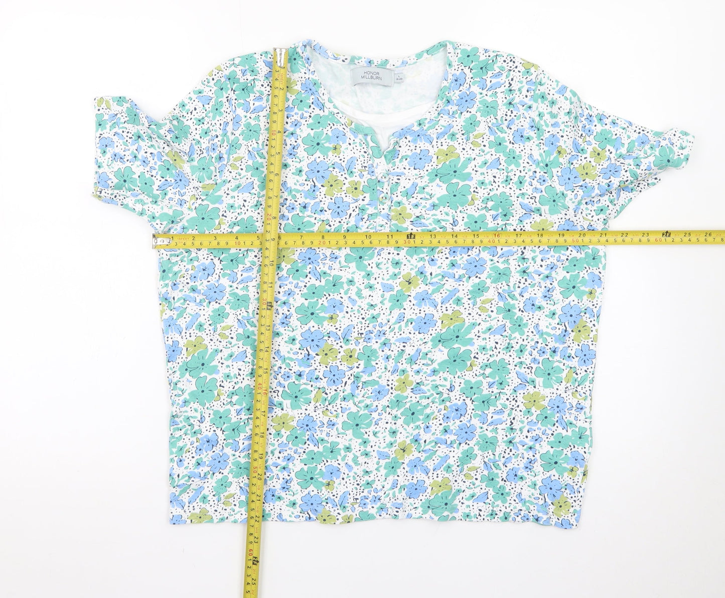 Honor Millburn Women's Multicoloured Floral Cotton T-Shirt Size 18-20