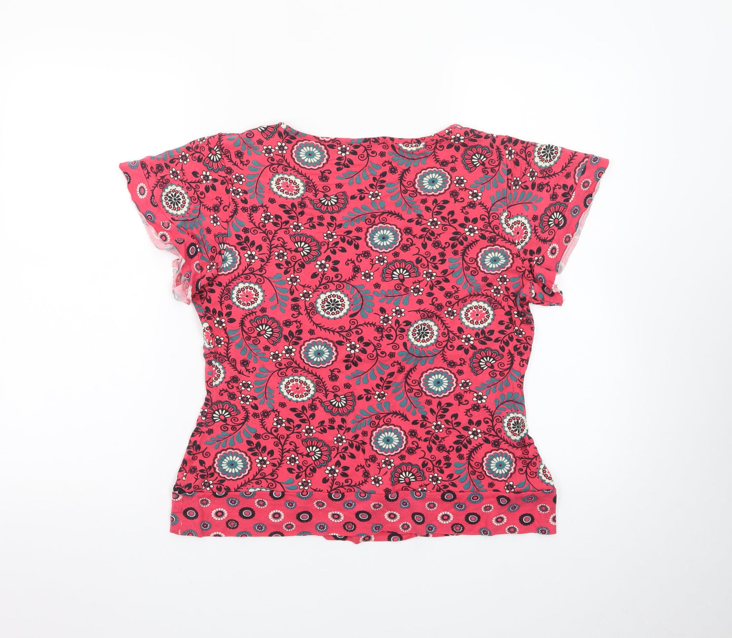 Next Women’s Pink Floral V-Neck Petite Tunic Top Size 16