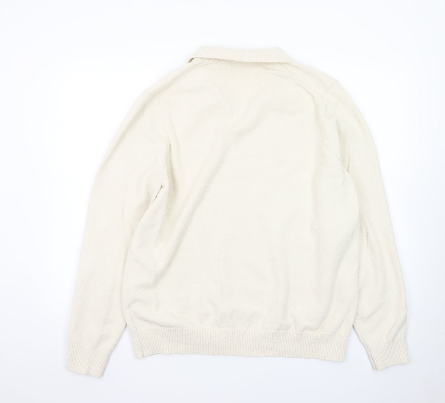 Marks and Spencer Men’s Ivory Collared Cotton Jumper 2XL