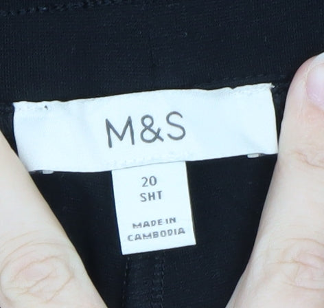 Marks and Spencer Women Black Size 20 Short Cargo Trousers