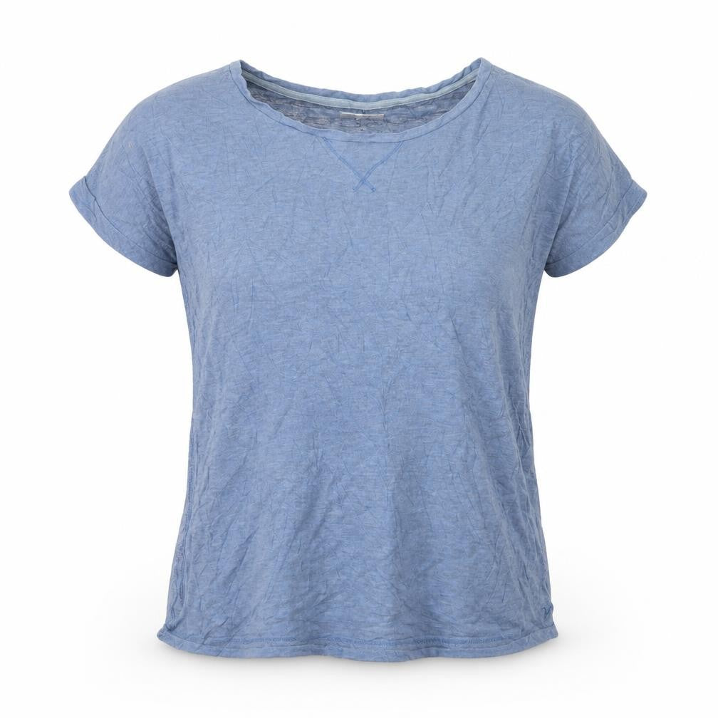 Wrangler Women Blue Striped Basic T-Shirt XL Casual Soft Top