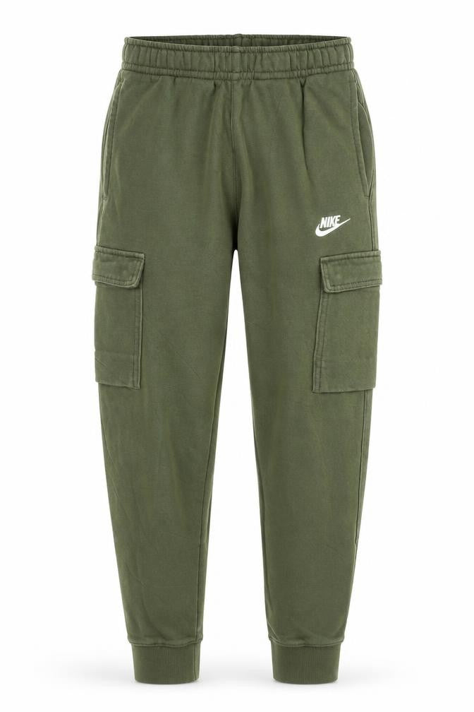 Nike Men's Green Cargo Jogger Trousers XS Fleece Lined