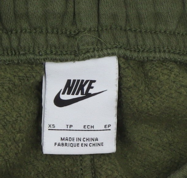 Nike Men's Green Cargo Jogger Trousers XS Fleece Lined