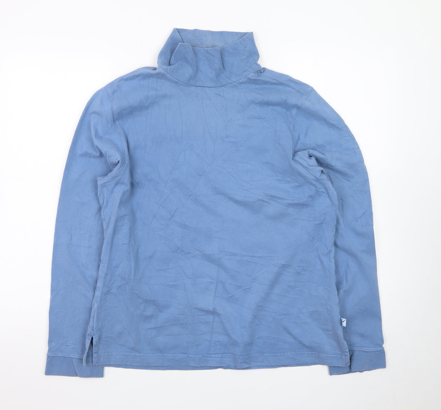 Jack Murphy Women Blue Roll Neck Long Sleeve Cotton Top Size 18