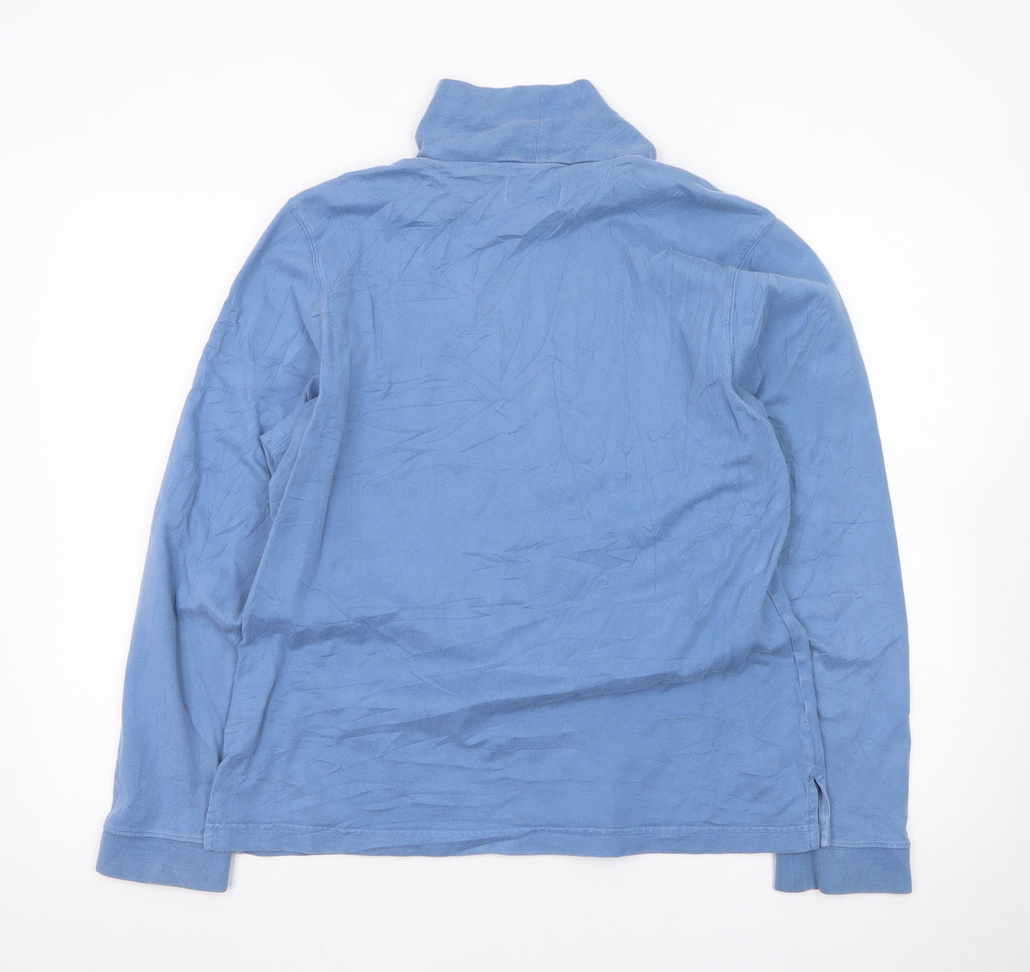 Jack Murphy Women Blue Roll Neck Long Sleeve Cotton Top Size 18