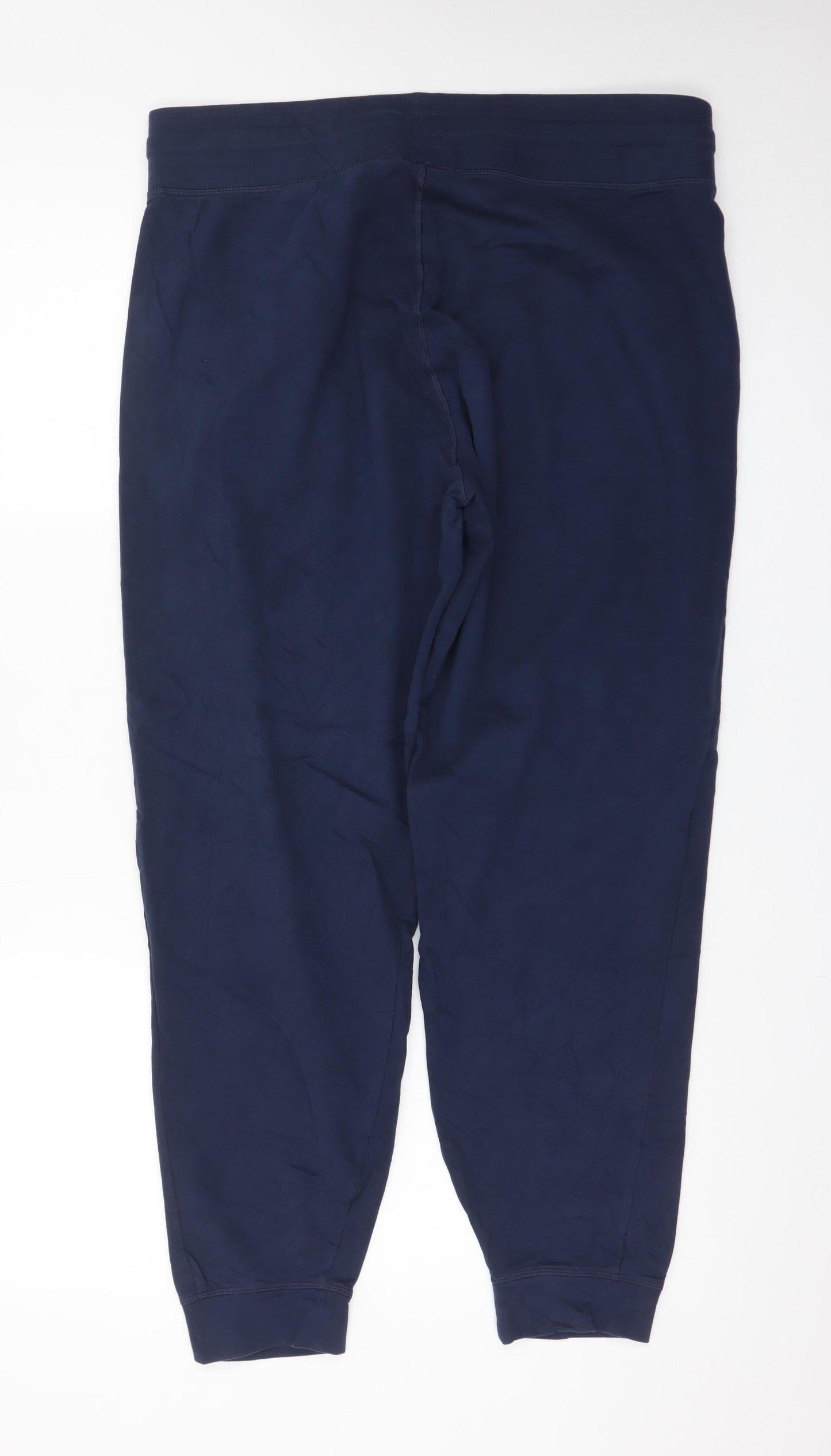 Marks and Spencer Men's Blue Cotton Joggers Size 16 Regular Fit