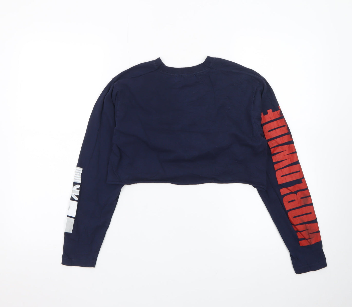 Urban Outfitters Women Blue Cropped Long Sleeve T-Shirt S