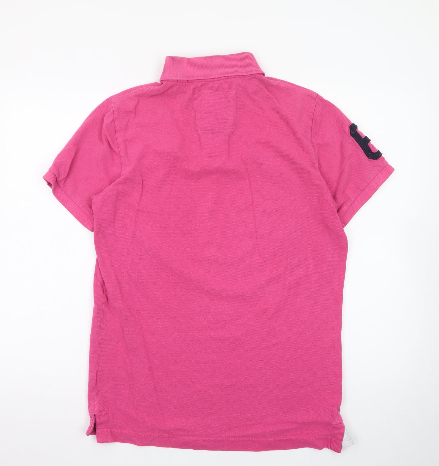 Superdry Men's Pink Cotton Polo Shirt Size L Short Sleeve Classic Fit