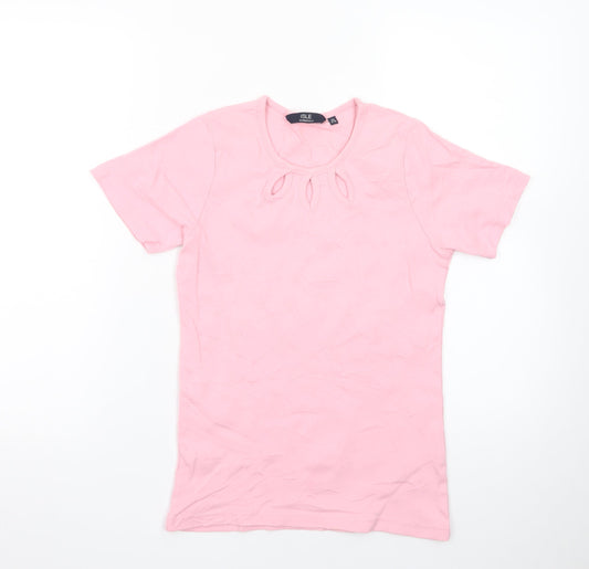 ISLE Essentials Women's Pink XS Keyhole Neck Jersey T-Shirt