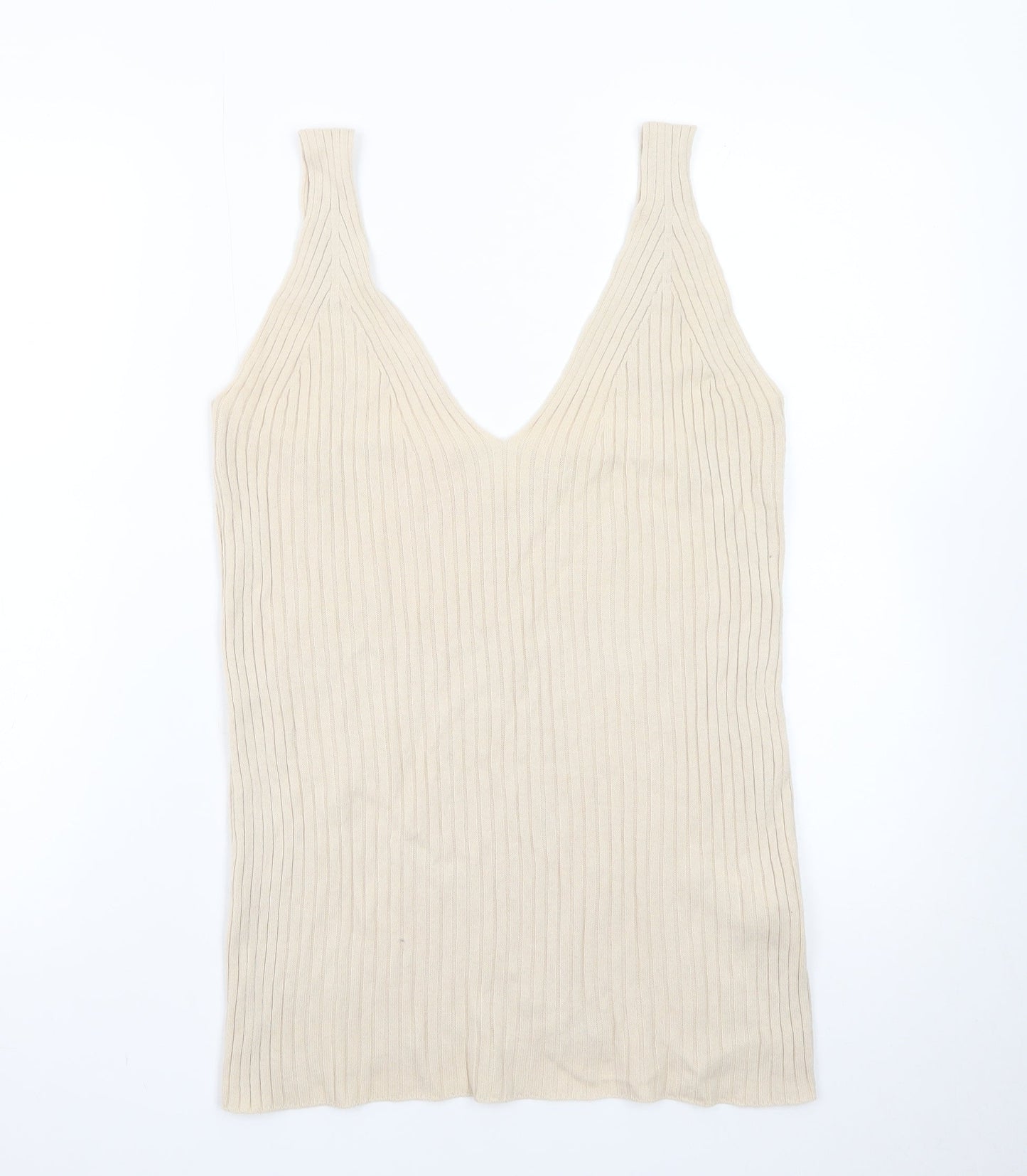 ASOS DESIGN Women’s Beige Knit Ribbed Maternity Tank Top Size 14