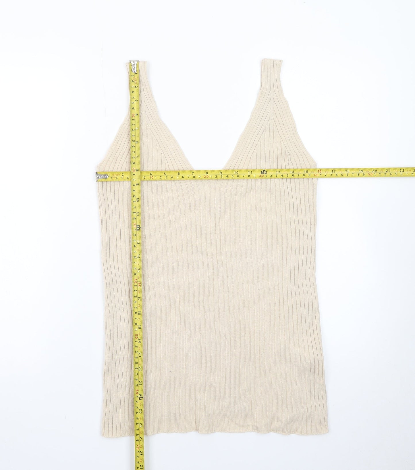 ASOS DESIGN Women’s Beige Knit Ribbed Maternity Tank Top Size 14