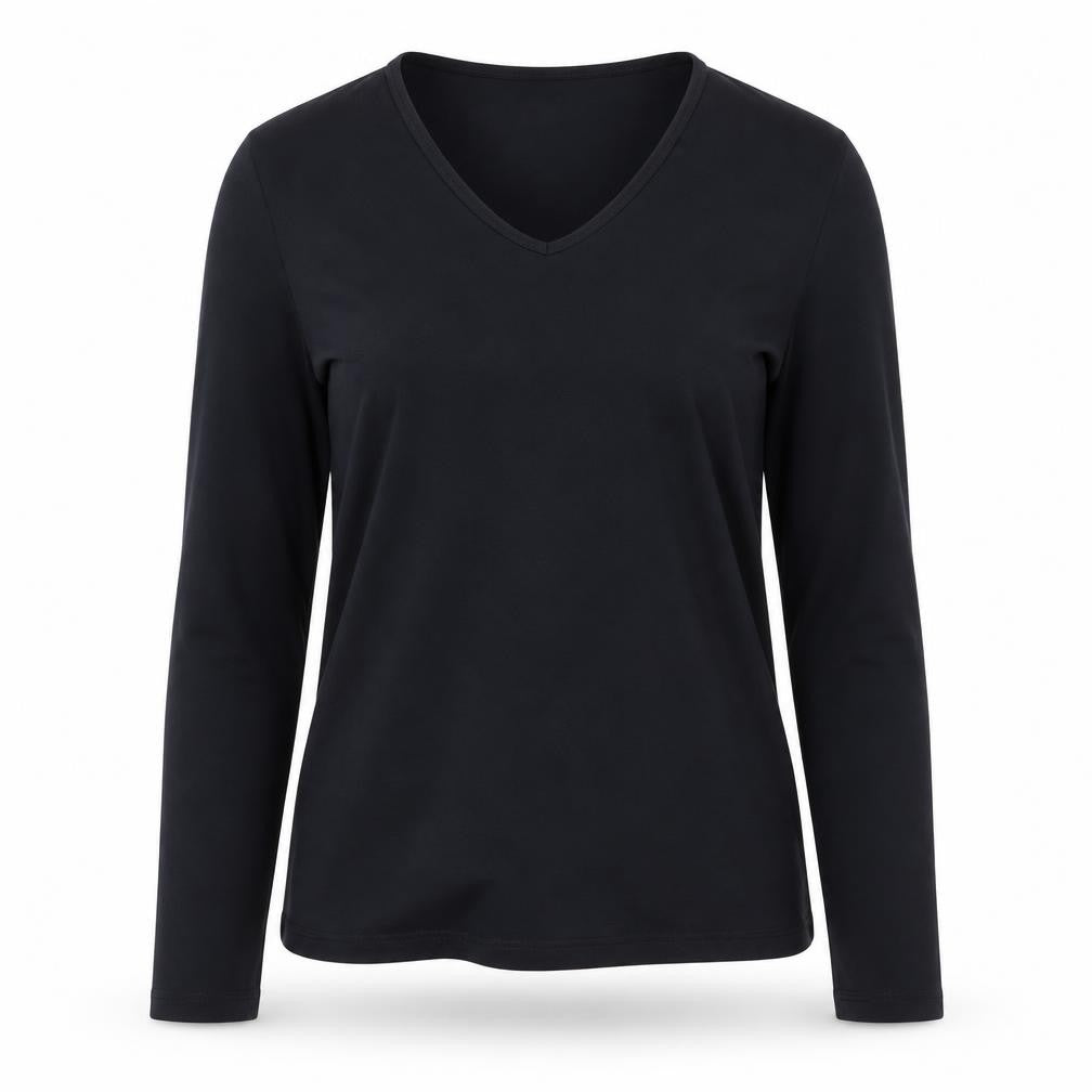 Sweaty Betty Womens Black V-Neck Long Sleeve Stretch Top Size M