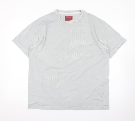 John Rocha Men's Grey Short Sleeve Crew Neck T-Shirt Size L