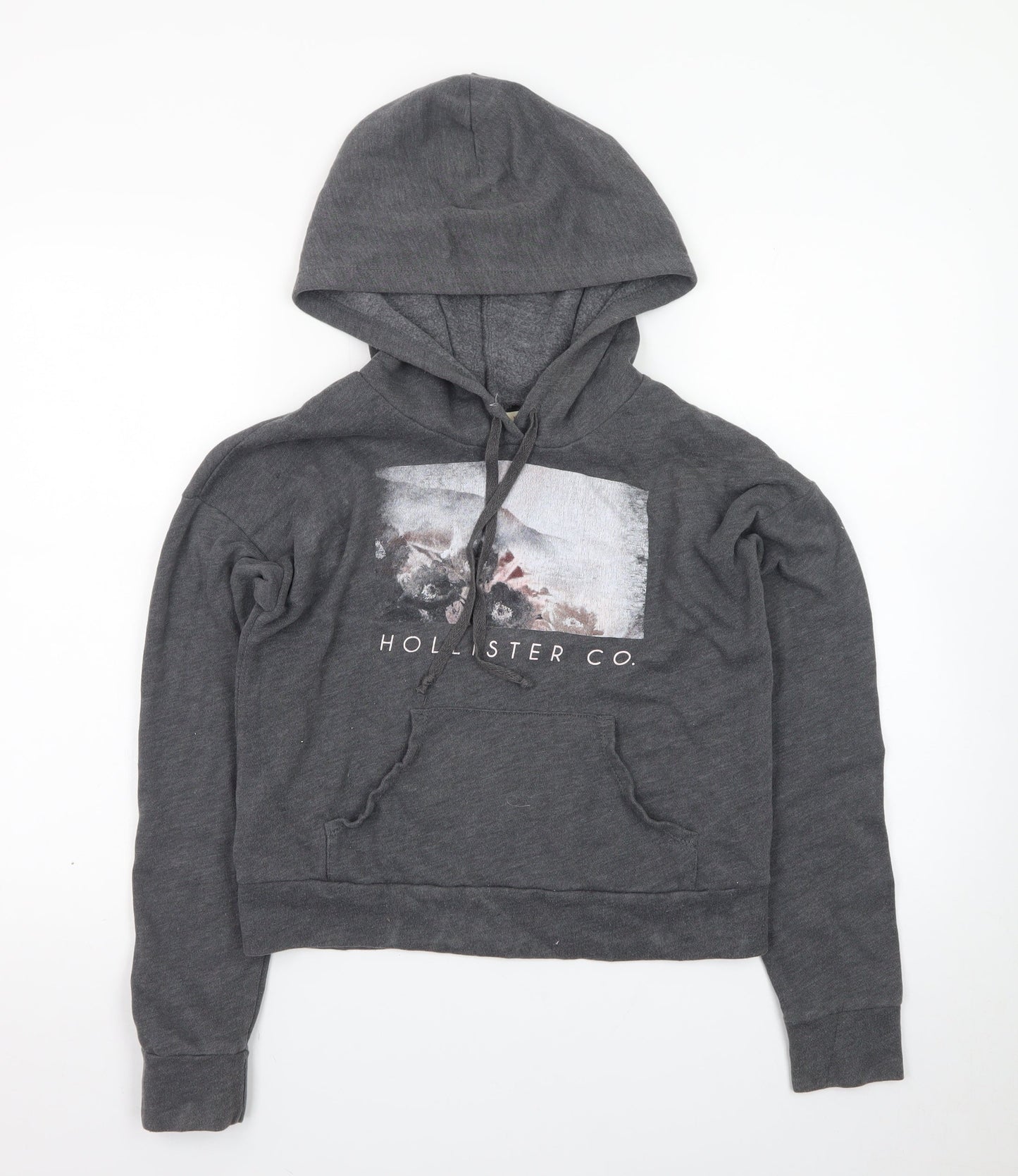 Hollister Women Grey XS Pullover Hoodie with Graphic Print