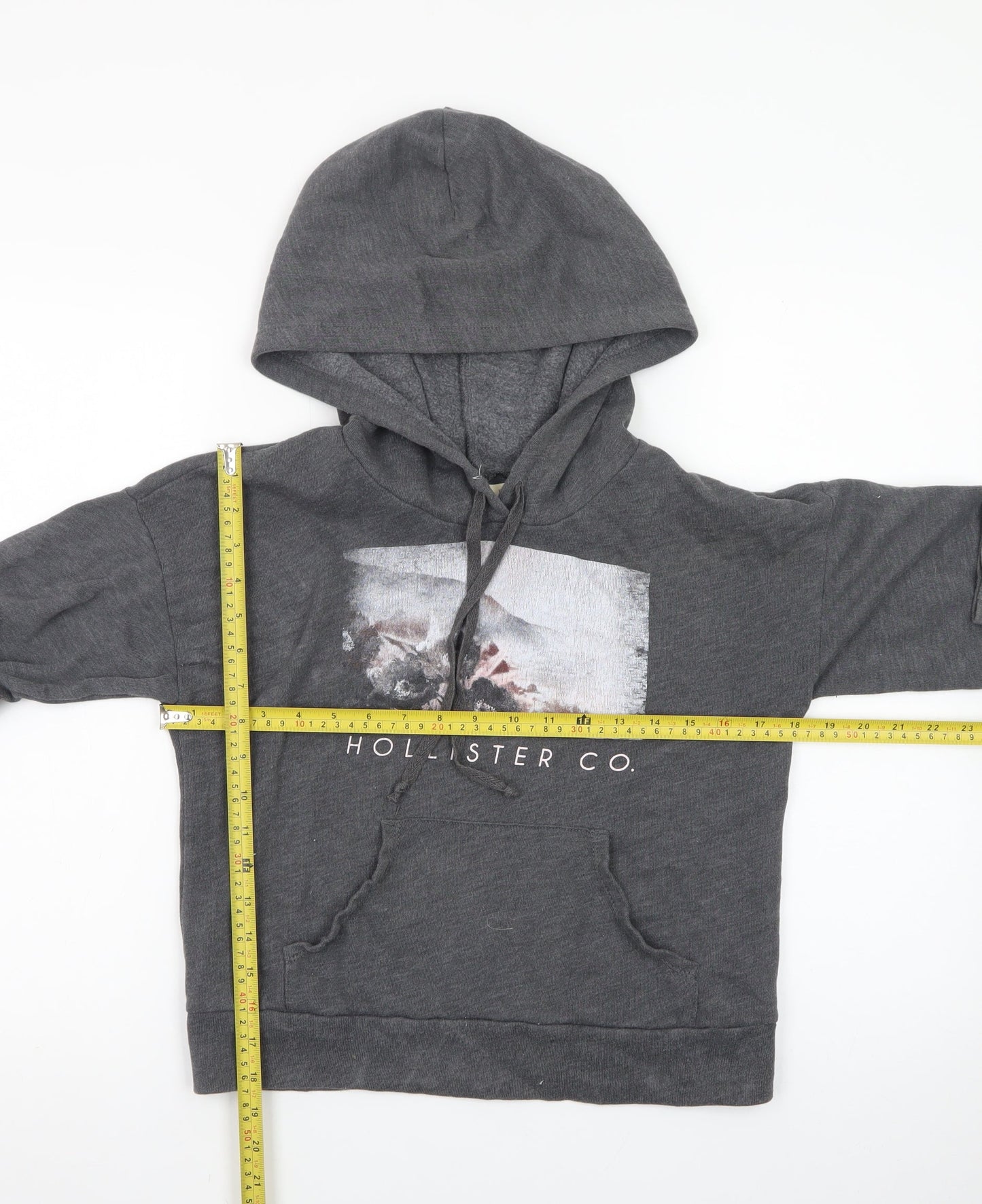 Hollister Women Grey XS Pullover Hoodie with Graphic Print