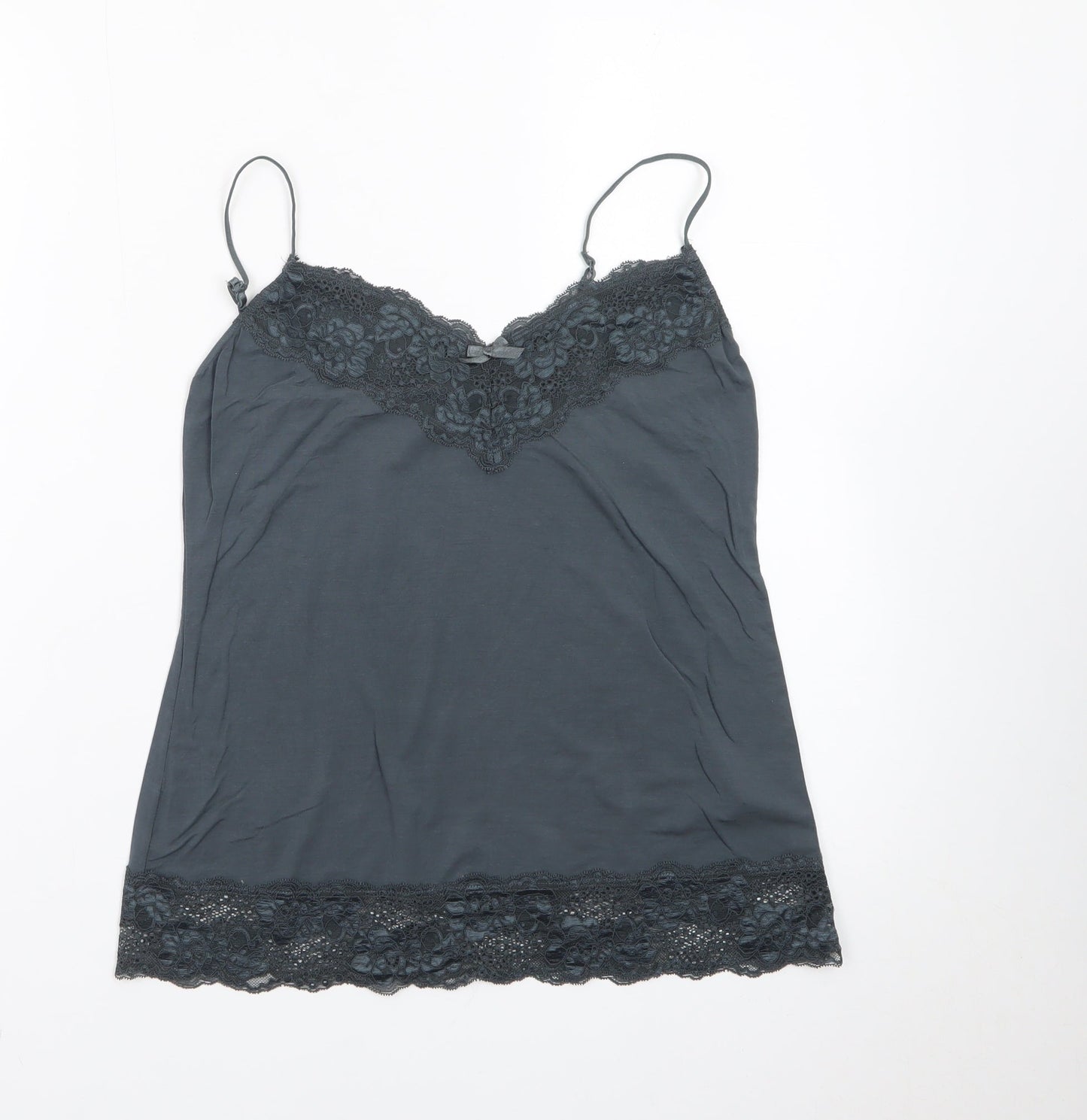 Jigsaw Women's Grey Lace Camisole Top Size S Modal Blend