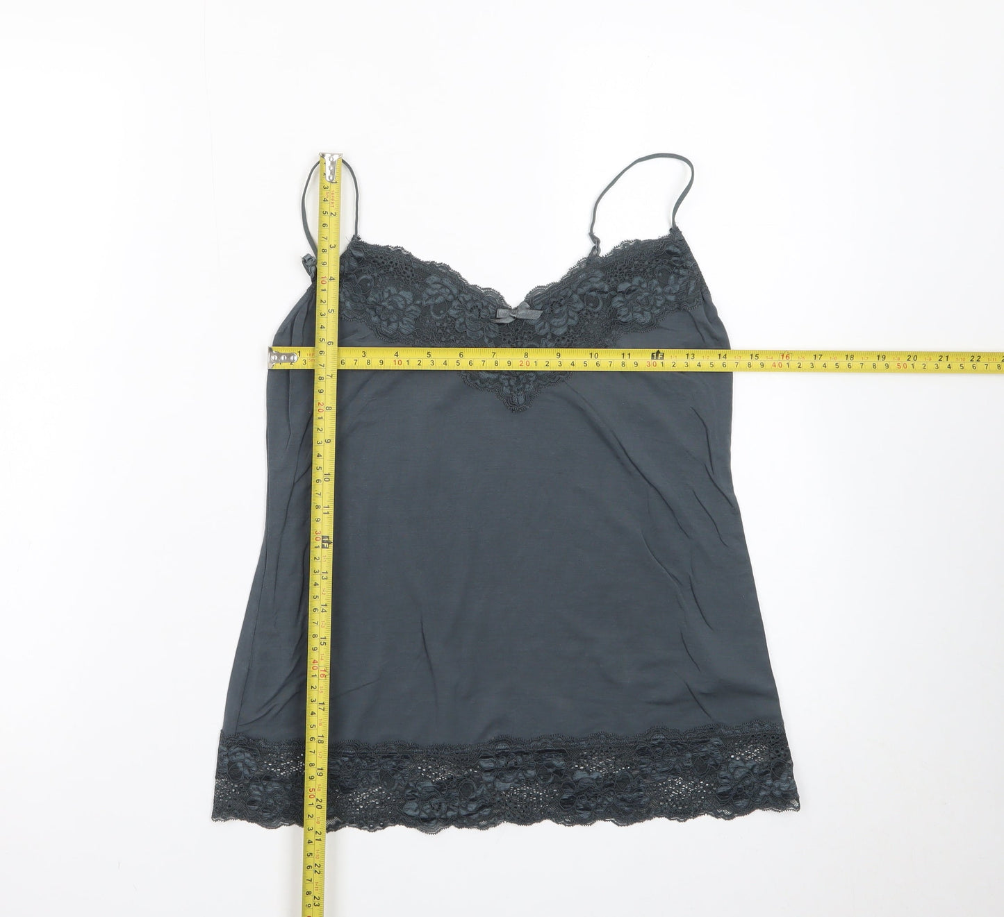 Jigsaw Women's Grey Lace Camisole Top Size S Modal Blend