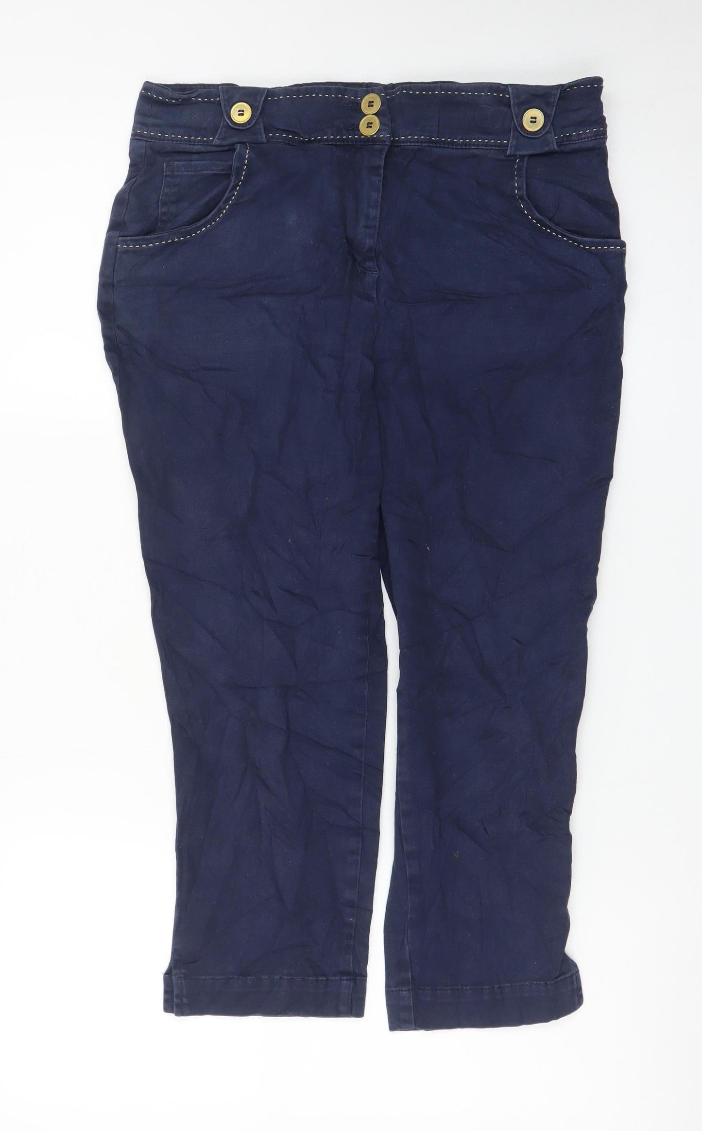 Marks and Spencer Per Una Women's Blue Cropped Jeans Size 10