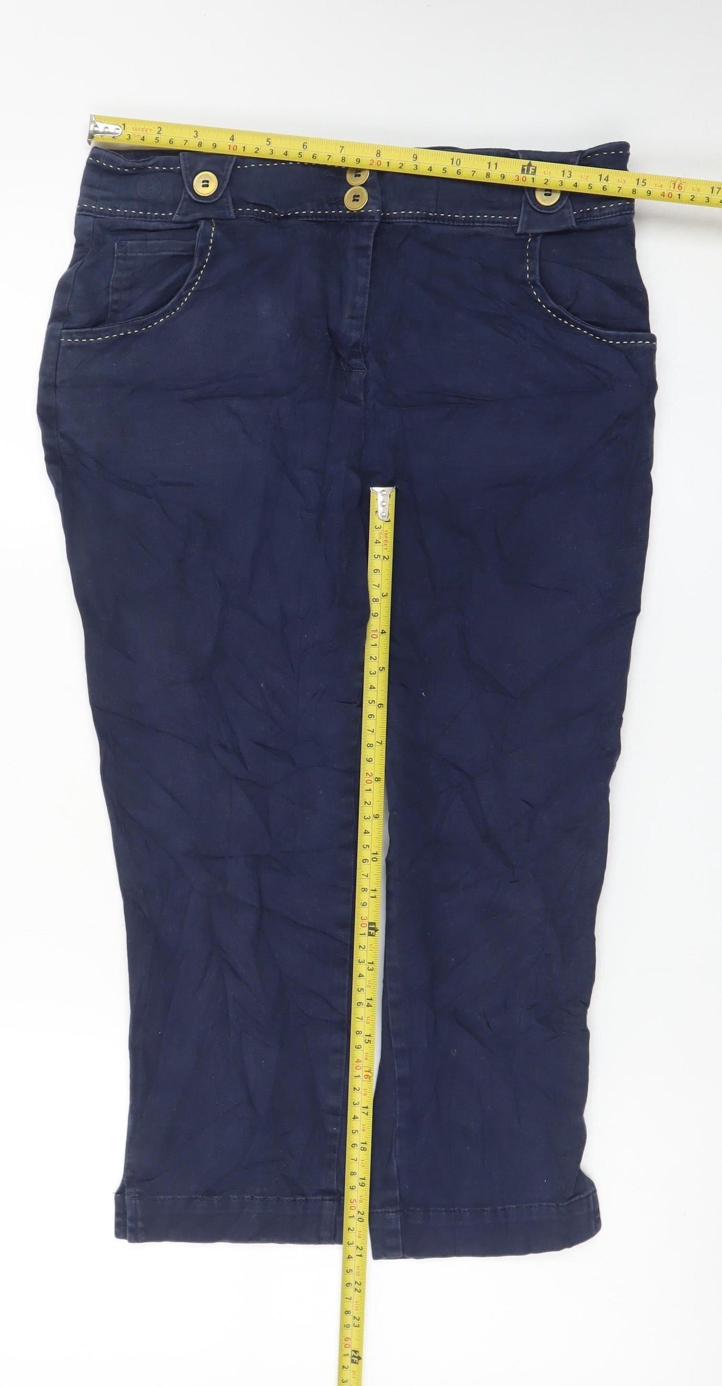 Marks and Spencer Per Una Women's Blue Cropped Jeans Size 10