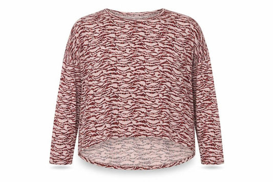 Soyaconcept Women’s Pink Animal Print Long Sleeve Jersey Blouse L