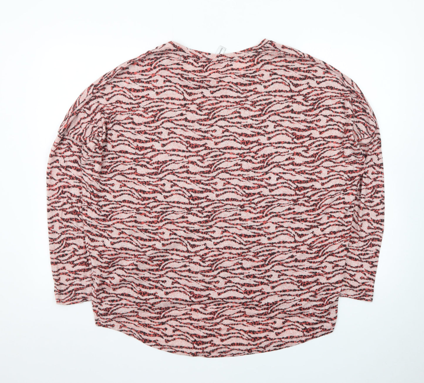Soyaconcept Women’s Pink Animal Print Long Sleeve Jersey Blouse L