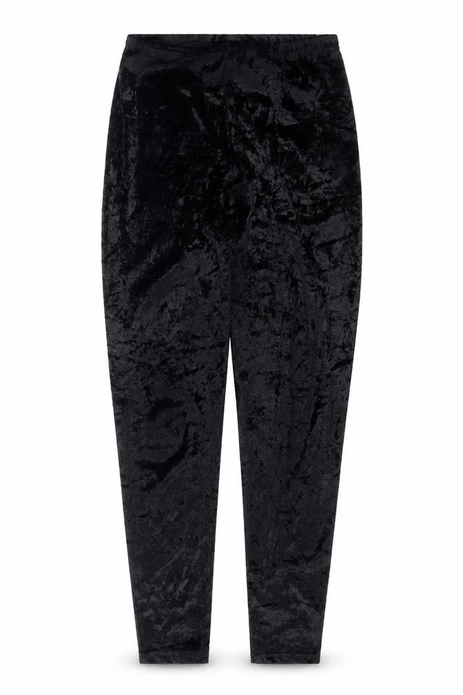 Topshop Women’s Black Crushed Velvet Stretch Leggings Size 12