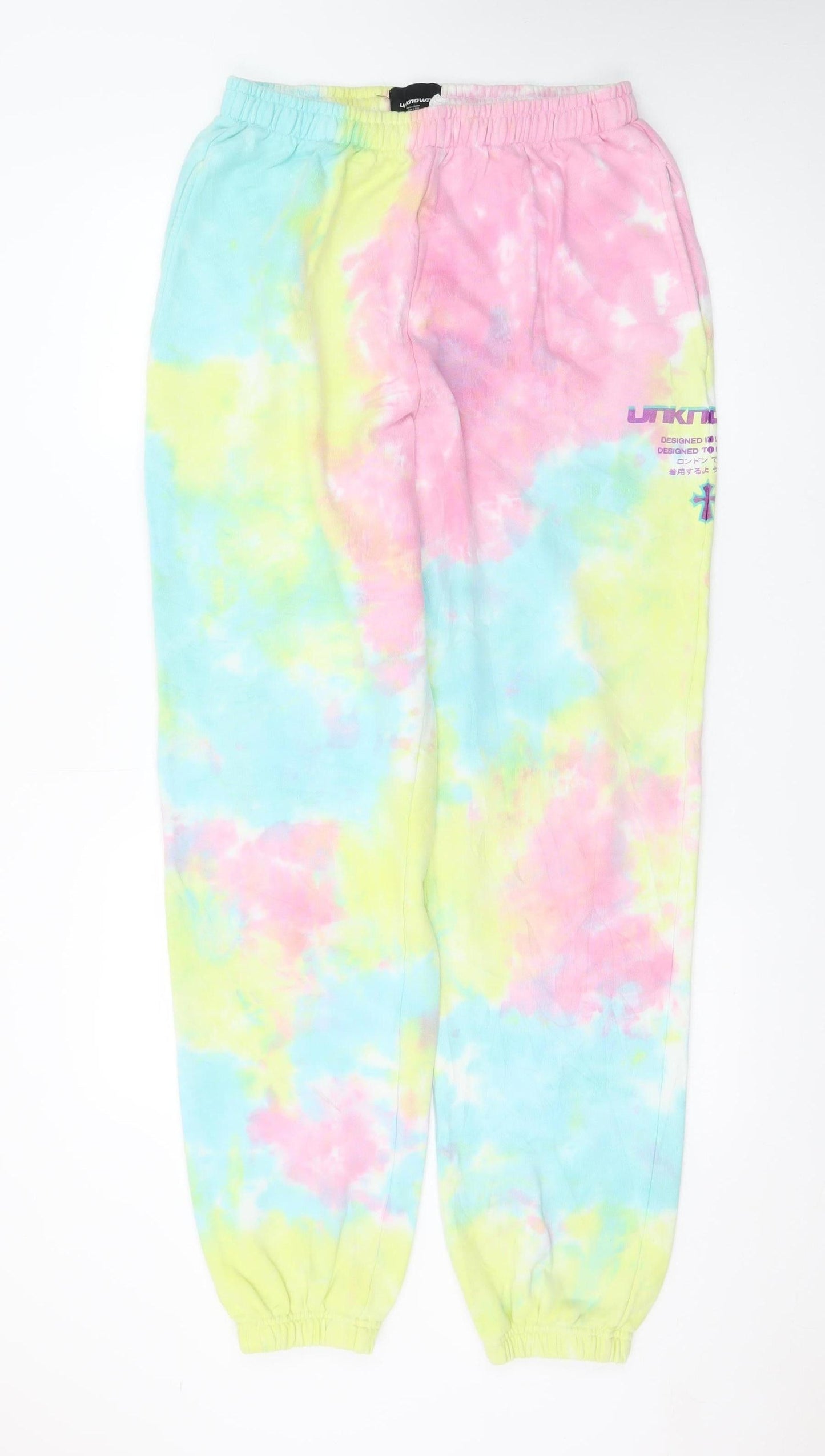 Unknown Women’s Multicoloured Tie-Dye Joggers Size M Elastic Waist