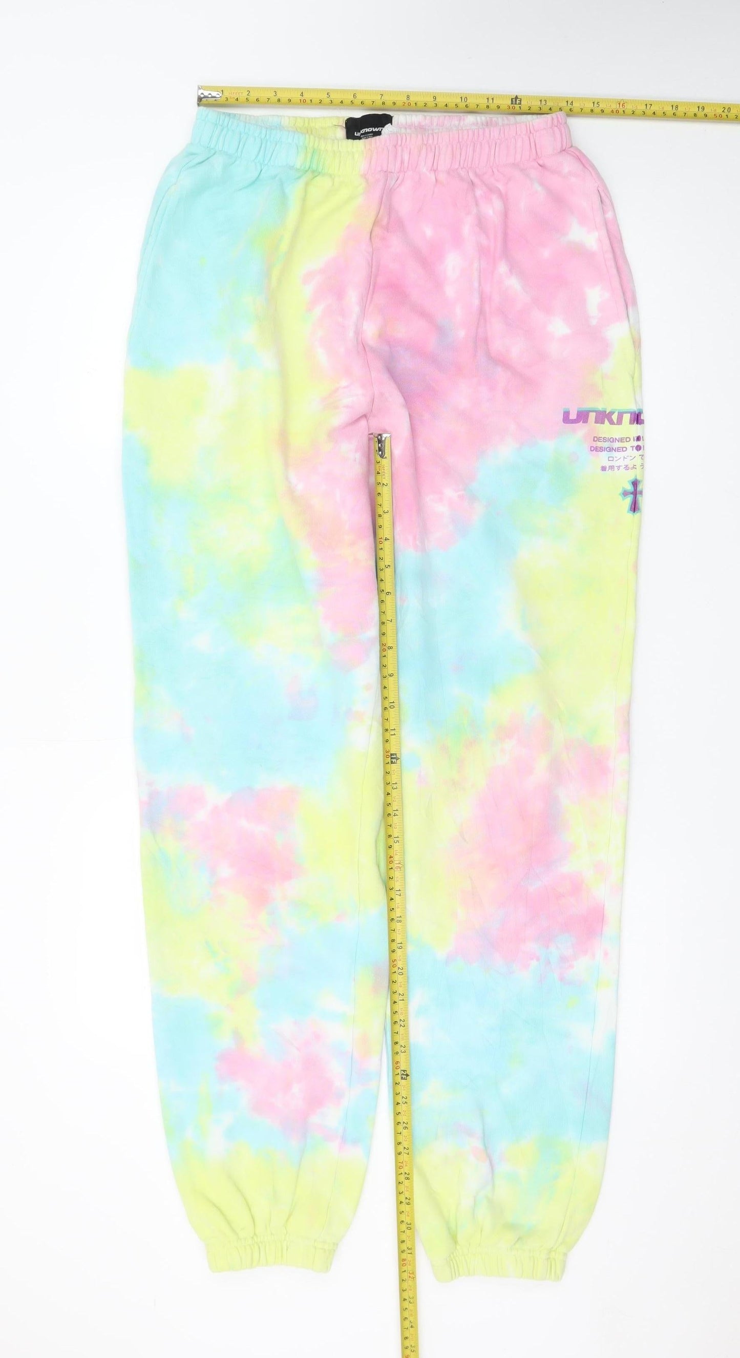 Unknown Women’s Multicoloured Tie-Dye Joggers Size M Elastic Waist