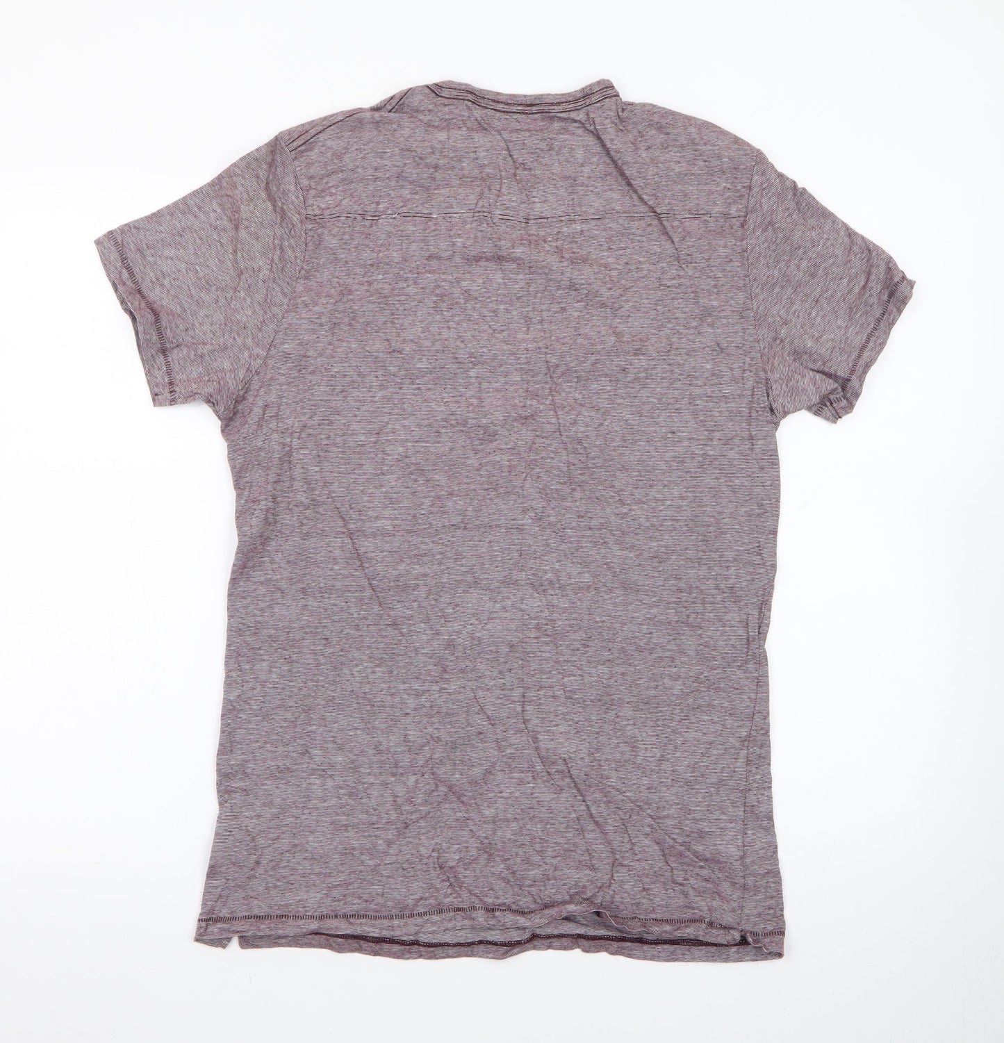 French Connection Men's Purple Marl Crew Neck Short Sleeve T-Shirt Size L