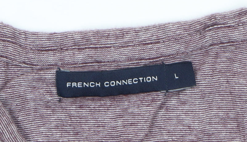 French Connection Men's Purple Marl Crew Neck Short Sleeve T-Shirt Size L
