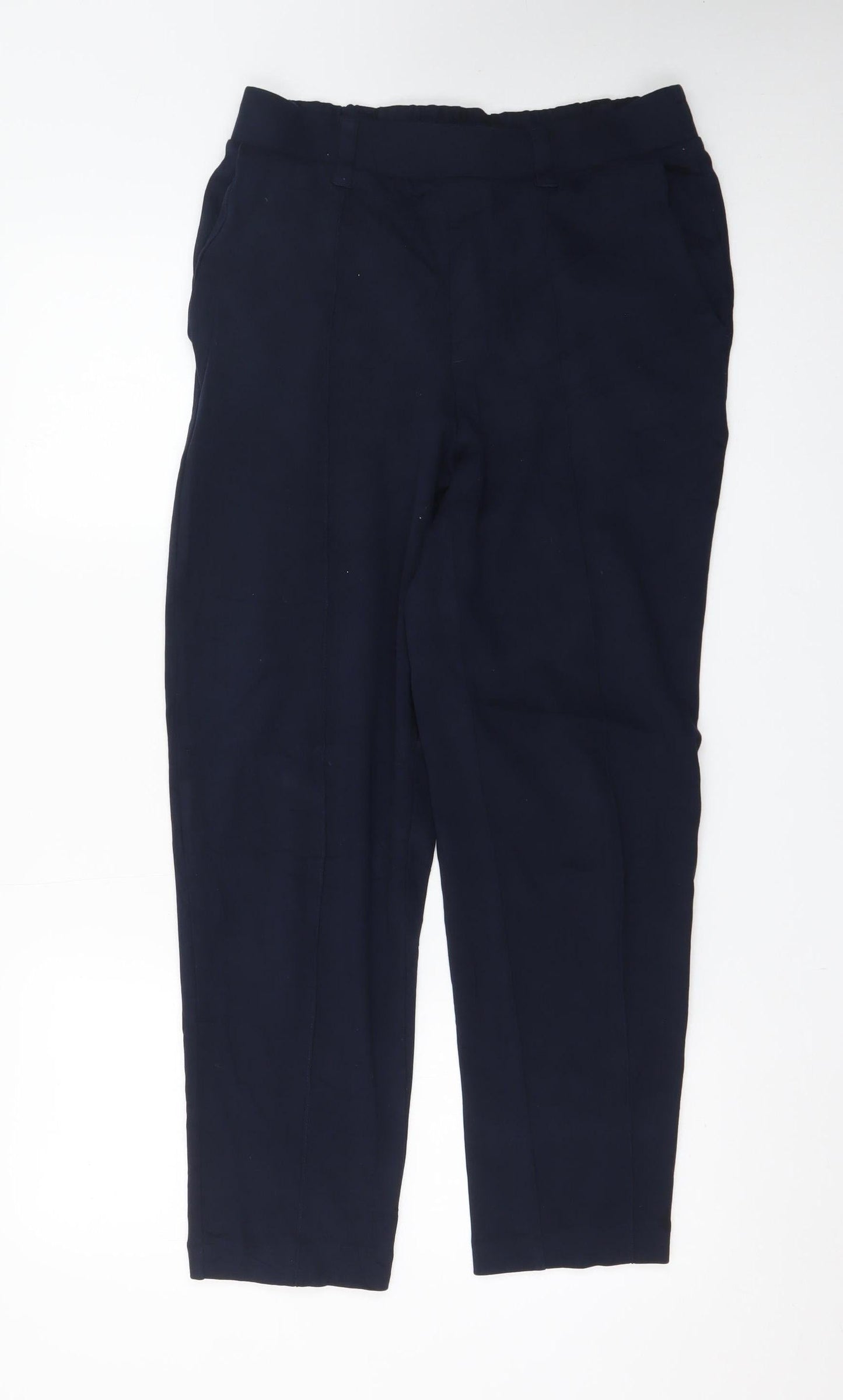 Lands' End Men's Blue Chino Trousers M Regular Fit Straight Leg