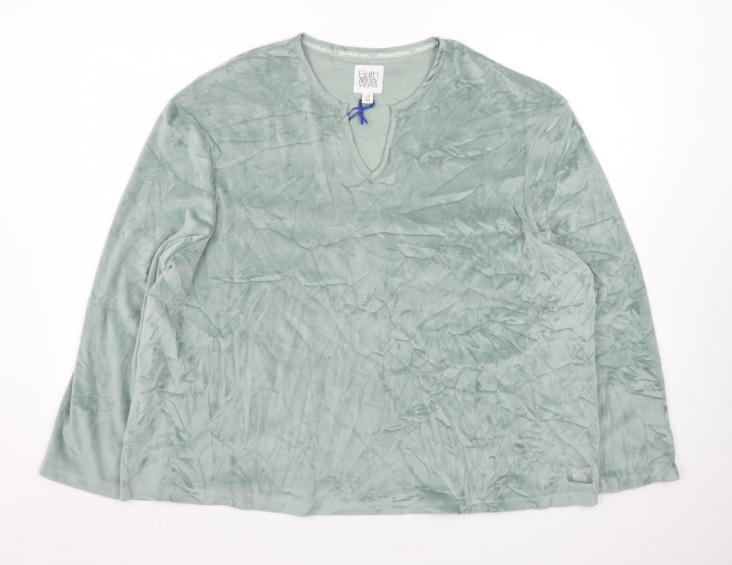 Bath & Body Works Women Green Velour Long Sleeve Nightshirt UK 20