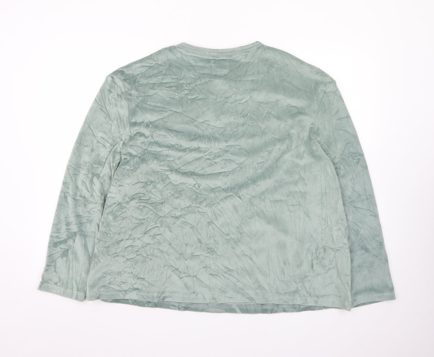 Bath & Body Works Women Green Velour Long Sleeve Nightshirt UK 20