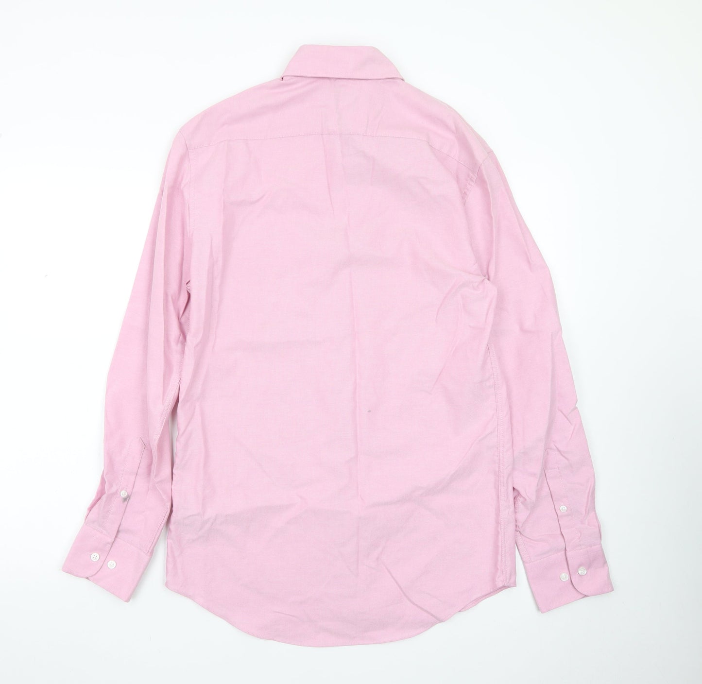 Marks and Spencer Men's Pink Tailored Fit Pure Cotton Oxford Shirt Size S