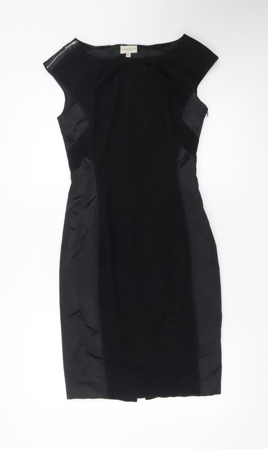 Karen Millen Women's Black Size 10 Sleeveless Sheath Knee Length Dress