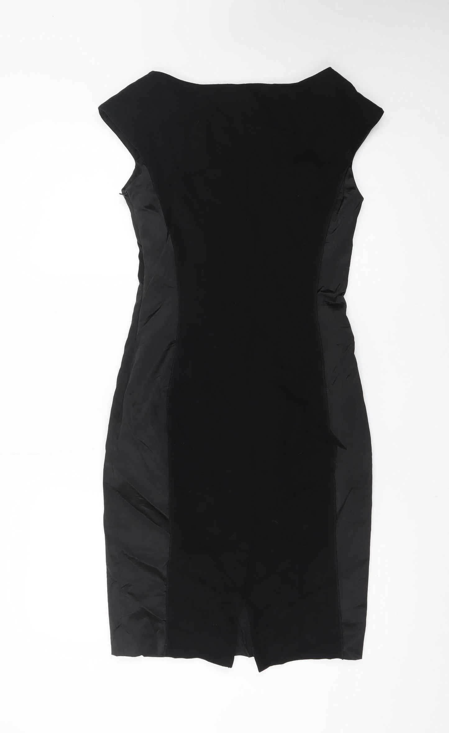 Karen Millen Women's Black Size 10 Sleeveless Sheath Knee Length Dress