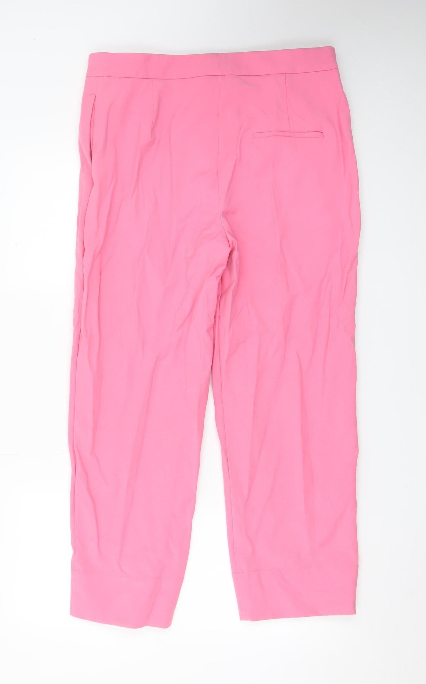 Marks and Spencer Women Pink Cropped Tailored Trousers Size 14
