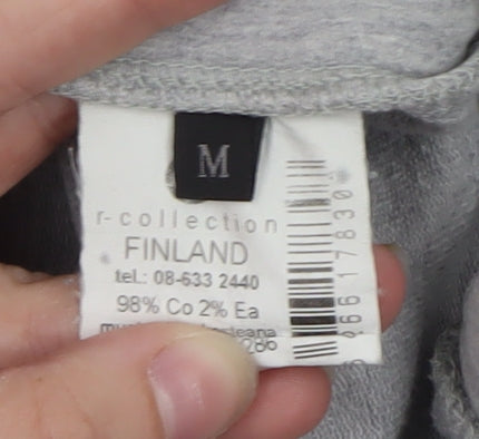 R-Collection Women's Grey Jogger Trousers Size M Cotton Blend