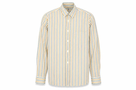 Presidence Men's Multicoloured Striped Cotton Button-Up Shirt M