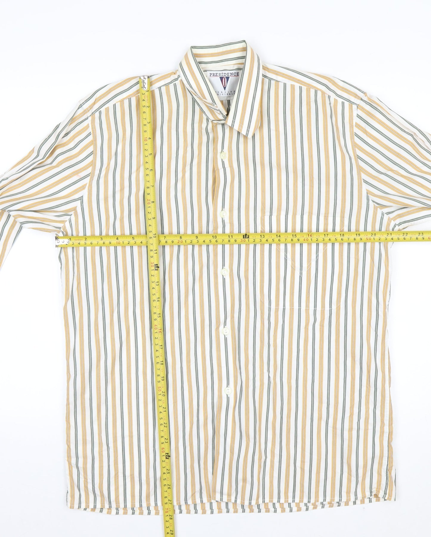 Presidence Men's Multicoloured Striped Cotton Button-Up Shirt M