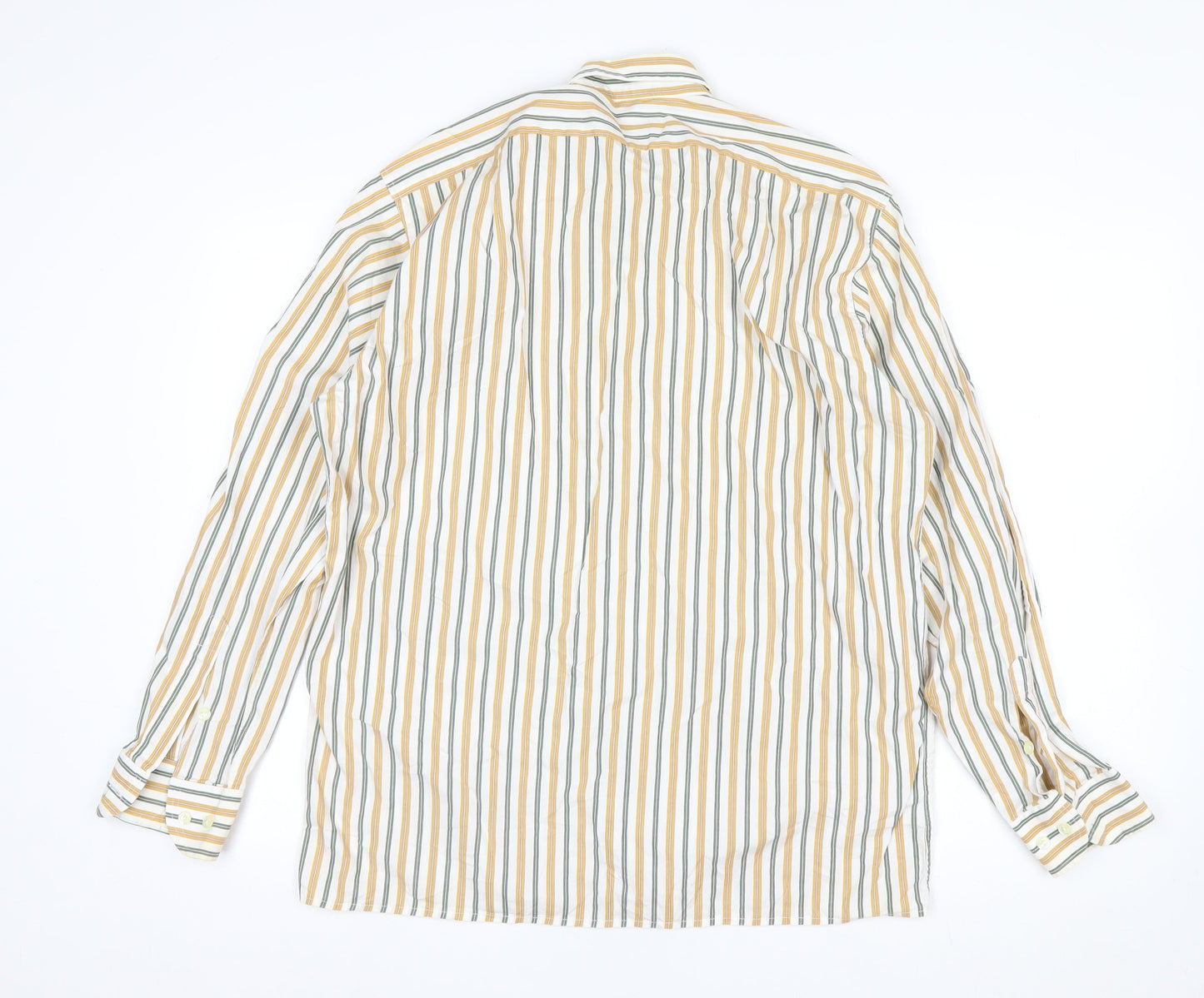 Presidence Men's Multicoloured Striped Cotton Button-Up Shirt M